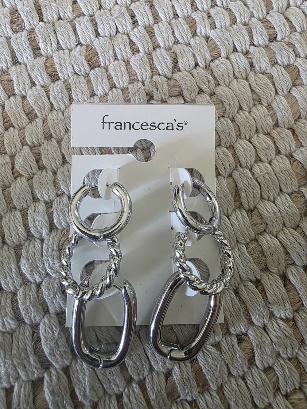 Francesca's Collections Shiny Silver Hoop Earrings
